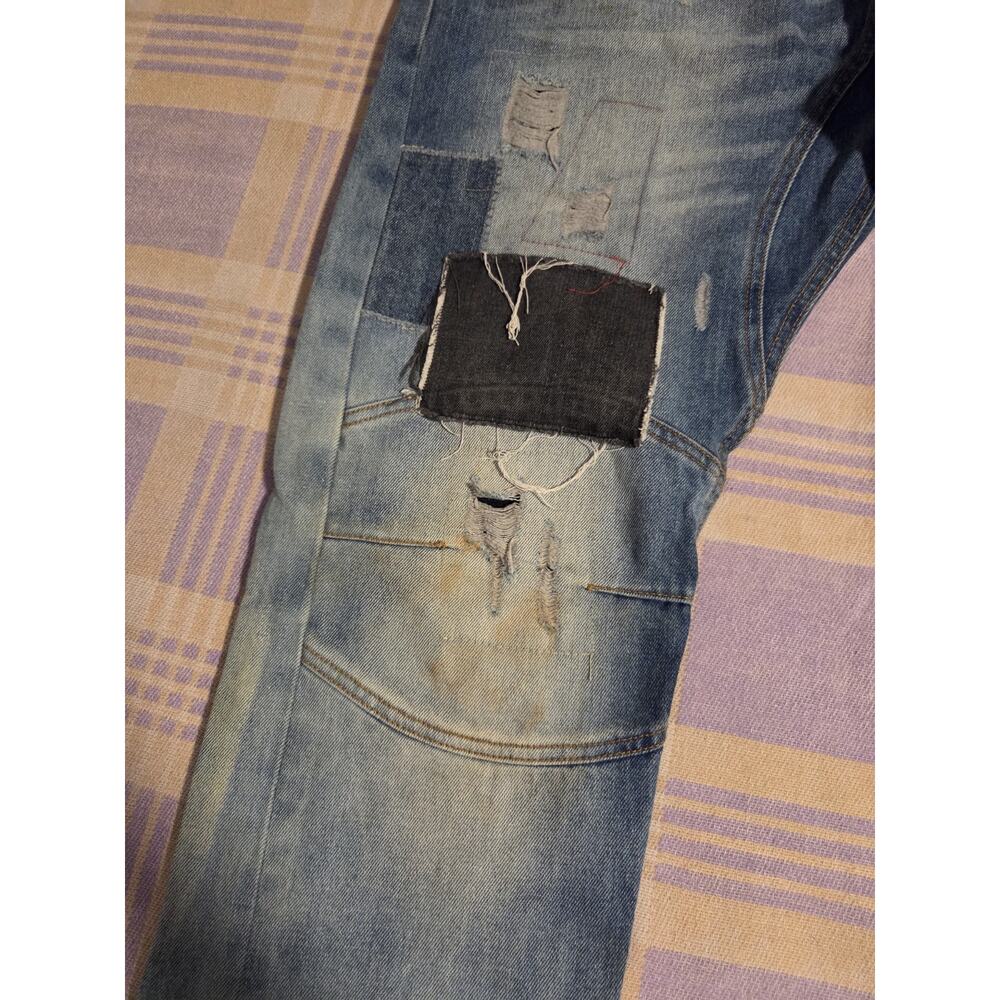 Billionaire Boys Club Prewashed Distressed Patchwork Faded Jeans Men's 37 x 33 - Picture 10 of 15